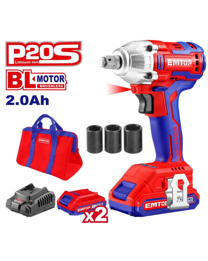 ΕΠΑΝΑΦΟΡΤΙΖΟΜΕΝΟ ΜΠΟΥΛΟΝΟΚΛΕΙΔΟ 20V-Li BL 300Nm. (2x2,0AH) (ECDLIW20221) EMTOP
