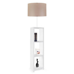 WOODO 204-0052 Μοντέρνο Επιδαπέδιο Φωτιστικό με Ντουί 1 x E27 AC 220-240V IP20 - Λευκό & Μπεζ - Μ38 x Π38 x Υ150cm