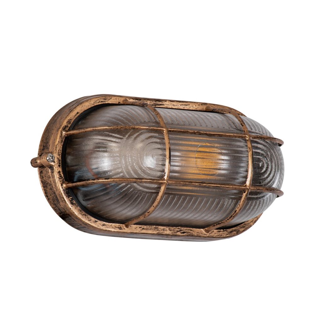 BOATLIGHT 61584 Vintage Φωτιστικό Καραβοχελώνα Τοίχου & Οροφής με Ντουί 1 x E27 AC 220-240V IP65 - Χάλκινο Εφέ Σκουριάς Ματ - Μ21 x Π10.4 x Υ9cm