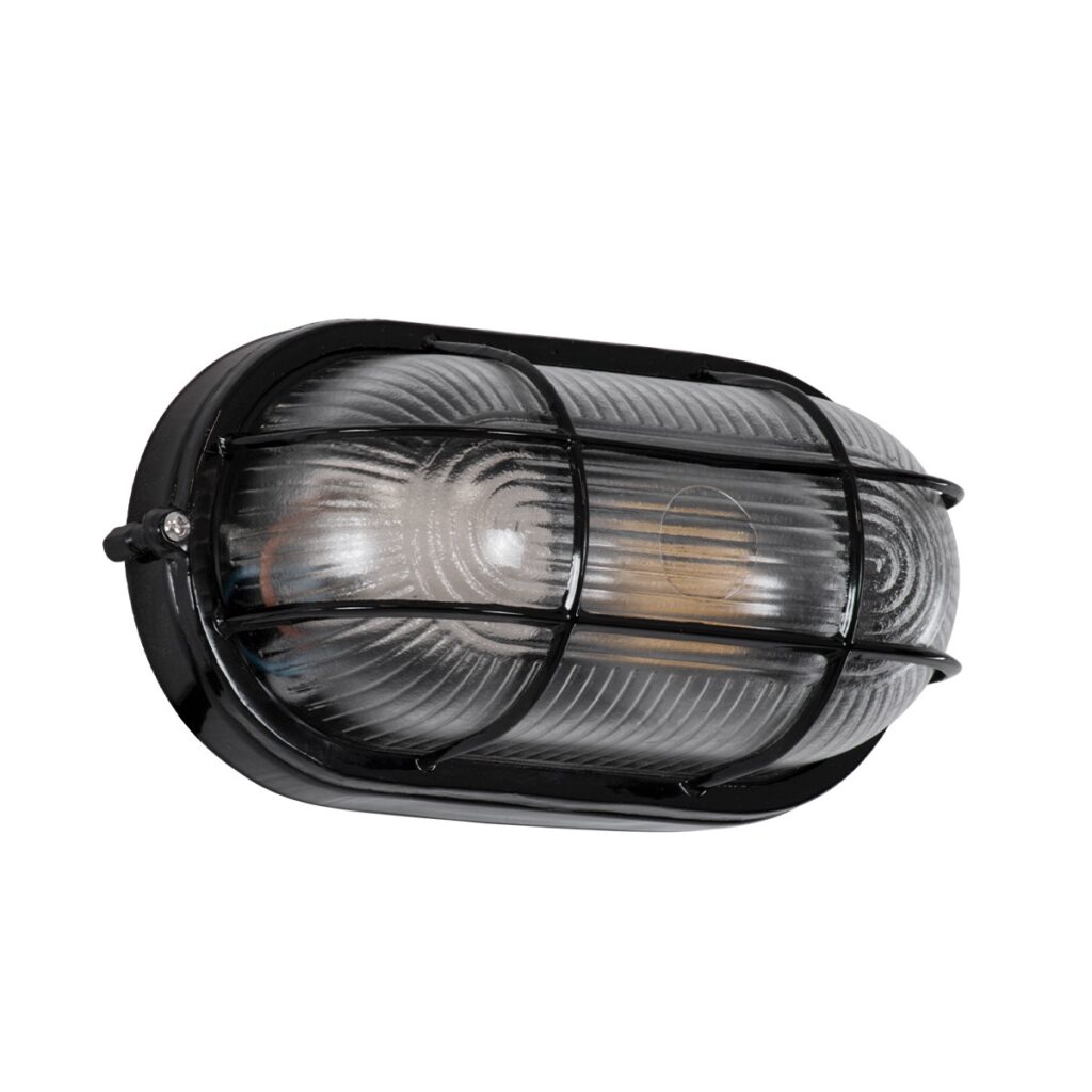 BOATLIGHT 61583 Vintage Φωτιστικό Καραβοχελώνα Τοίχου & Οροφής με Ντουί 1 x E27 AC 220-240V IP65 - Μαύρο Ματ - Μ21 x Π10.4 x Υ9cm