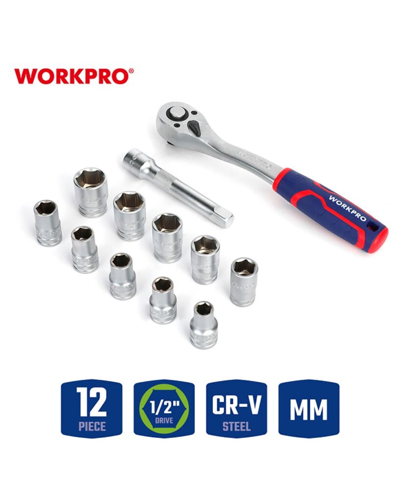 ΚΑΡΥΔΑΚΙΑ 1/2" ΣΕΤ 12τμχ WP202586 WORKPRO (PROFI) (ΣΕ ΘΗΚΗ)
