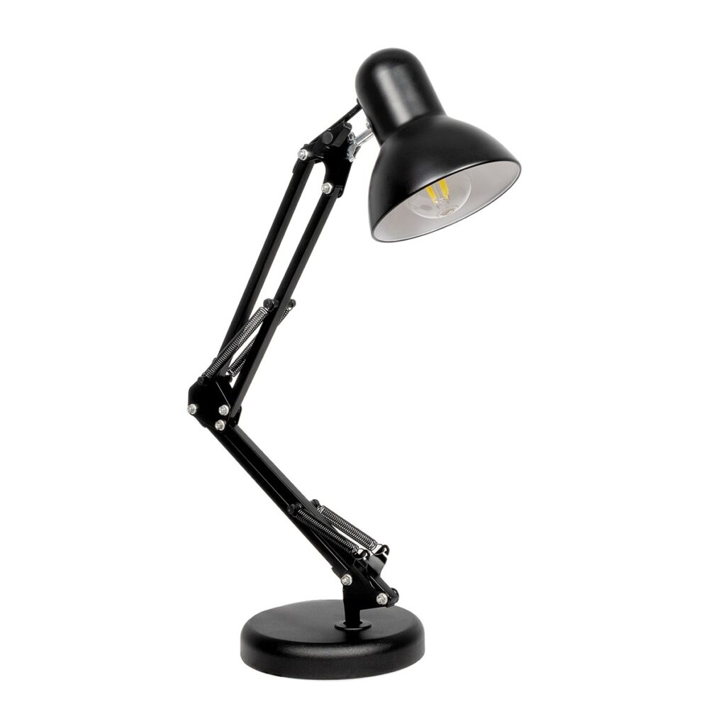 DESK 01538 Μοντέρνο Επιτραπέζιο Φωτιστικό Πορτατίφ με Ντουί 1 x E27 AC 220-240V IP20 - Μαύρο - Μ15 x Π15 x Υ67cm