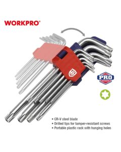 ΚΛΕΙΔΙΑ TORX ΣΕΤ 9 τμχ ΚΟΝΤΑ WP222002 WORKPRO (PROFI) (ΚΑΡΤΕΛΑ)