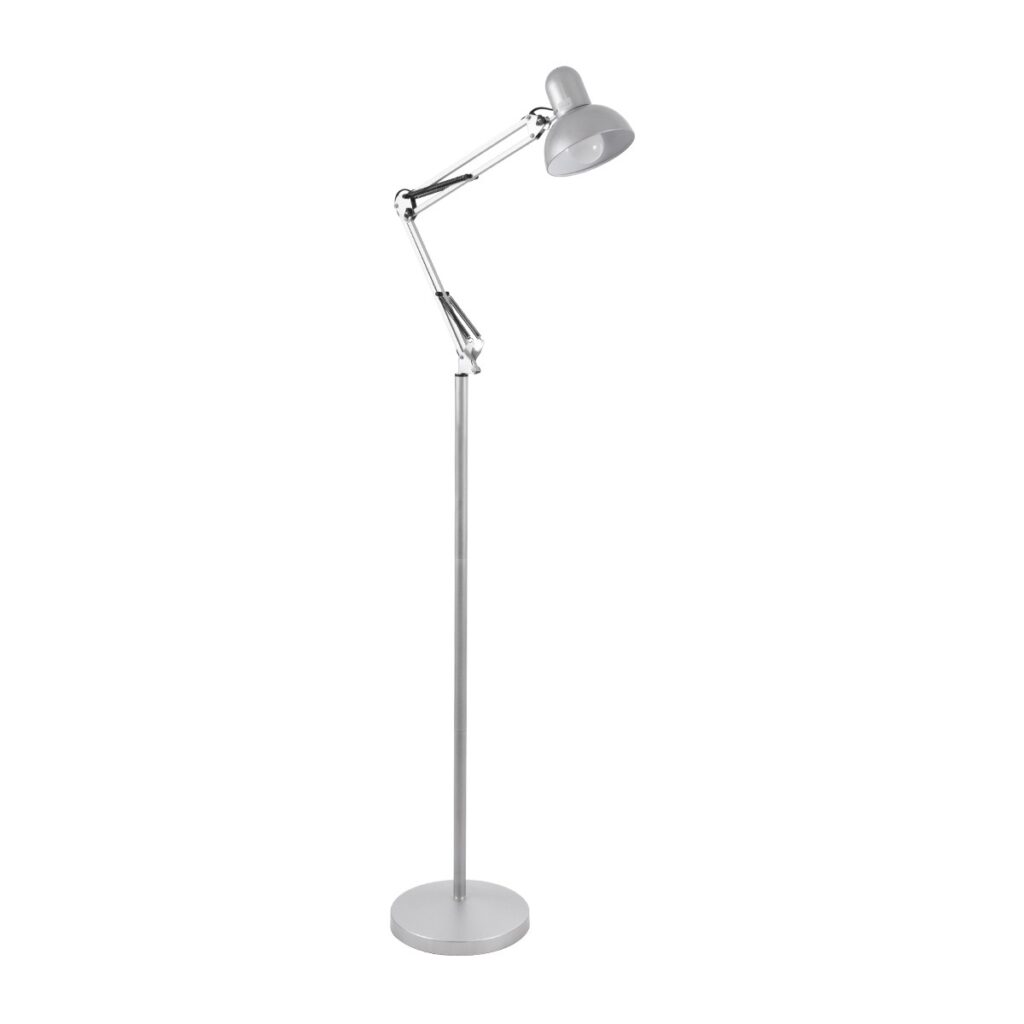 AUDREY 01469 Vintage Επιδαπέδιο Φωτιστικό με Ντουί 1 x E27 AC 220-240V IP20 - Ασημί - Μ15 x Π15 x Υ190cm