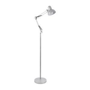 AUDREY 01469 Vintage Επιδαπέδιο Φωτιστικό με Ντουί 1 x E27 AC 220-240V IP20 - Ασημί - Μ15 x Π15 x Υ190cm