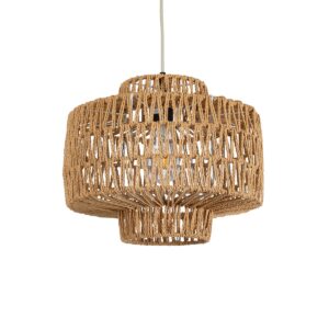 JENSON 00909 Boho Κρεμαστό Φωτιστικό Οροφής με Ντουί 1 x E27 AC 220-240V IP20 - Μπεζ - Μ33 x Π33 x Υ28cm