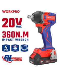 ΕΠΑΝΑΦΟΡΤΙΖΟΜΕΝΟ ΜΠΟΥΛΟΝΟΚΛΕΙΔΟ 20V-Li BL 360Nm. (1x4,0AH) WP390227 WORKPRO (PROFI PLUS)