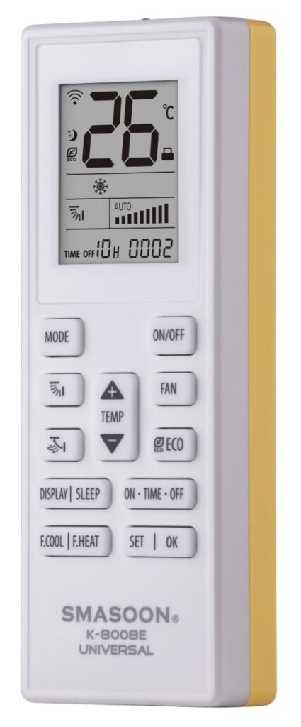 SMASOON K-8008E Universal Τηλεχειριστήριο Κλιματισμού Κίτρινο