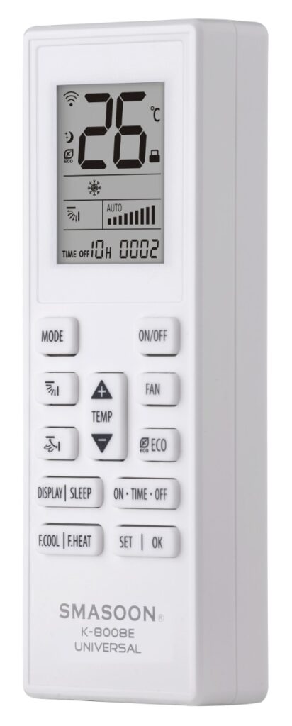 SMASOON K-8008E Universal Τηλεχειριστήριο Κλιματισμού Λευκό