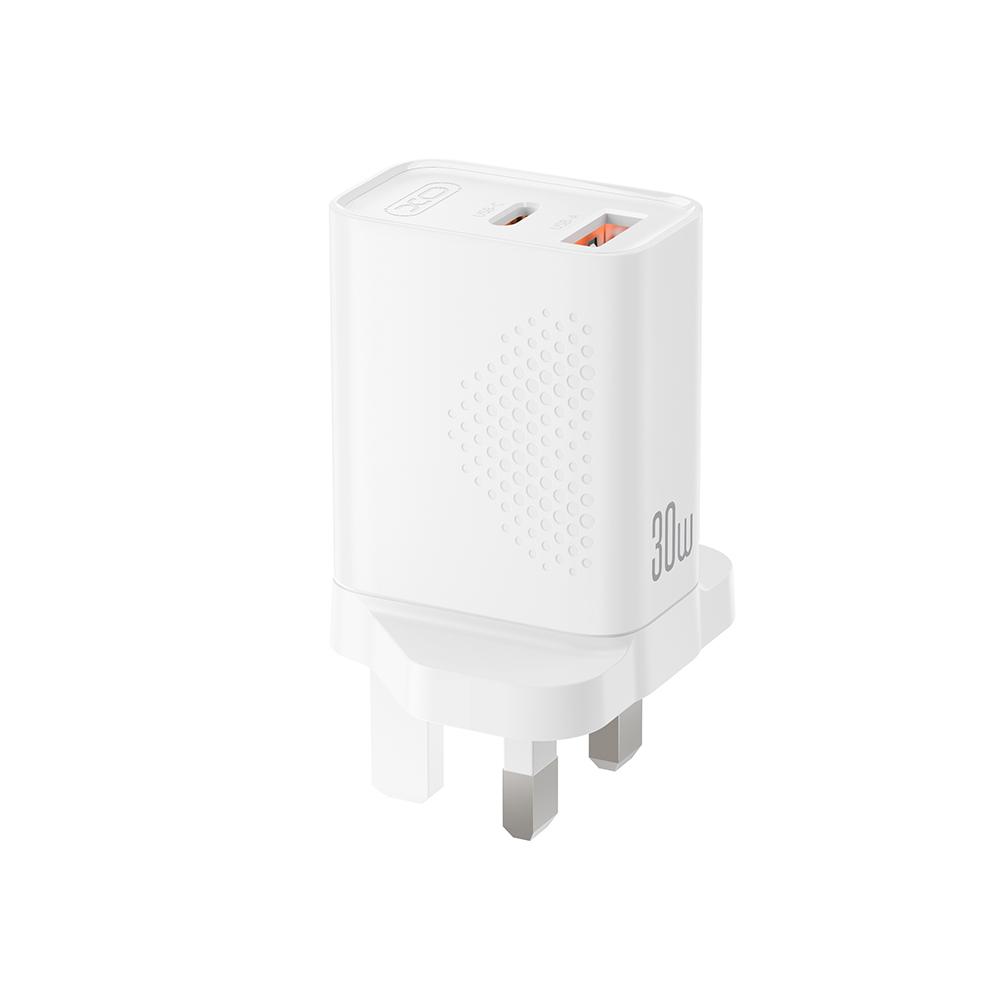 XO L163 UK φορτιστής USB-C PD 30W & USB-A QC 18W