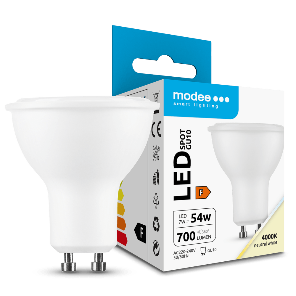 Modee Lighting LED Spot Λαμπτήρας 7W GU10 4000K ERP