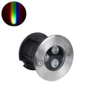 UNDERGROUND-FANI S-90981 Χωνευτό Φωτιστικό Σποτ Δαπέδου LED 12W 1020lm 60° DC 24V IP68 Φ10 x Υ7.5cm RGBW DMX512 - Ανοξείδωτο Ατσάλι